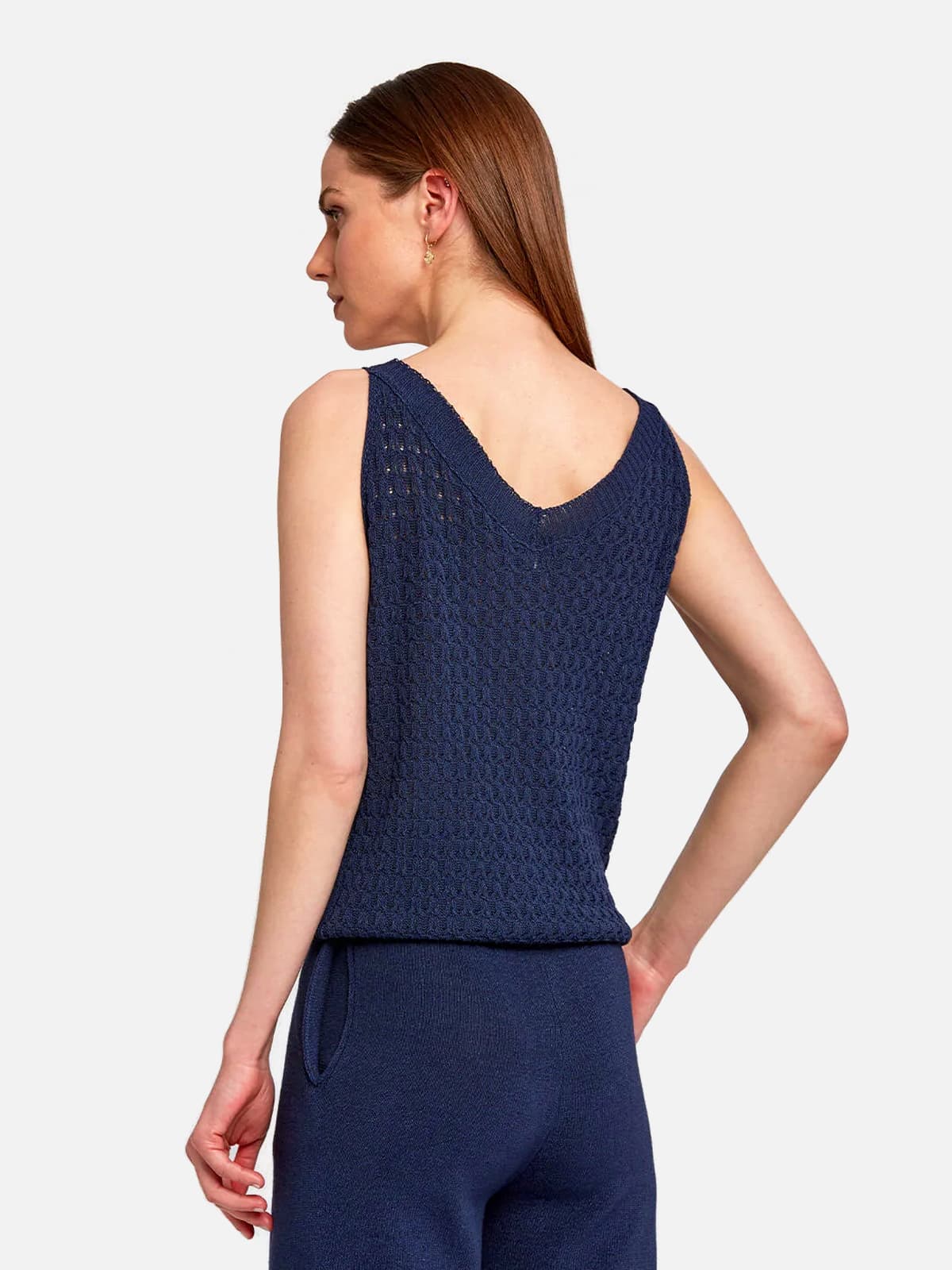 Braid Detailed Sleeveless Flow Top