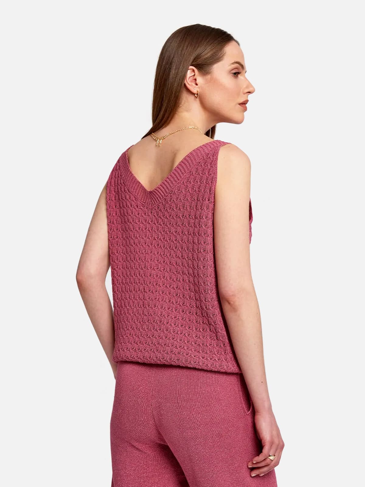 Braid Detailed Sleeveless Flow Top