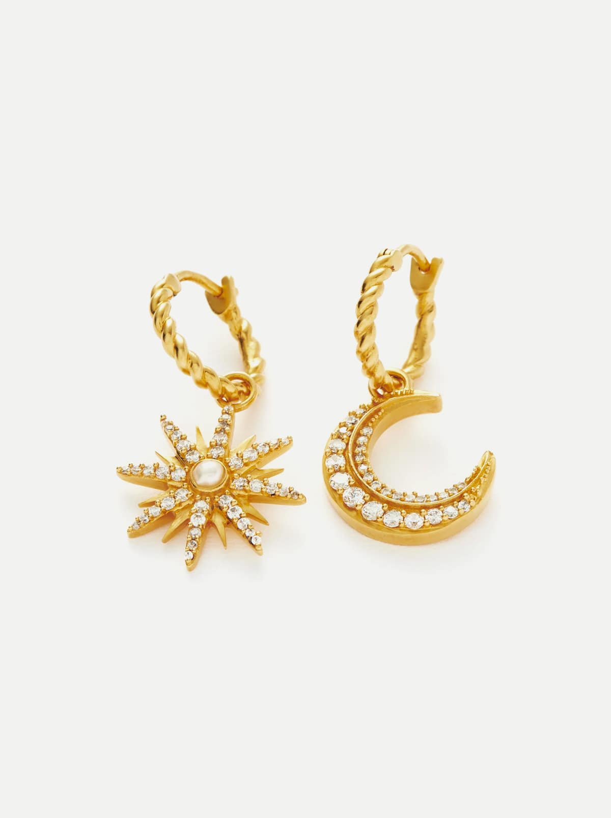 Moonlight Charm Hoop Earrings