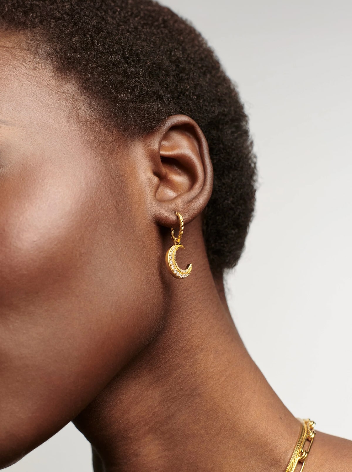 Moonlight Charm Hoop Earrings