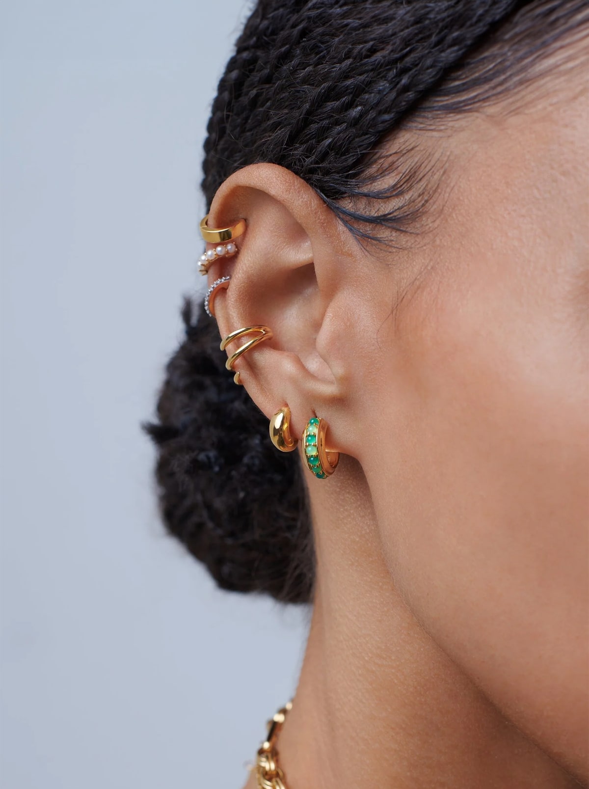 Small Gemstone Hoop Earrings