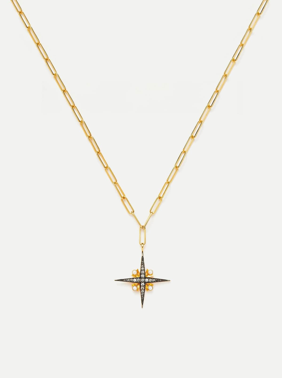 North Star Pearl Chain Necklace