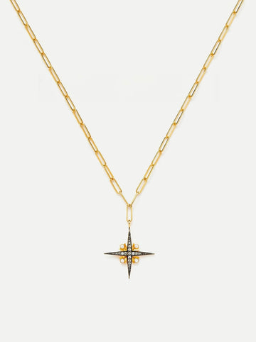 North Star Pearl Chain Necklace