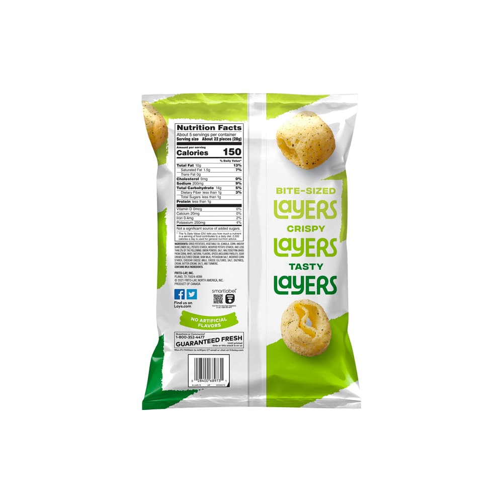 Sour Cream and Onion Flavored Potato Chip Snacks