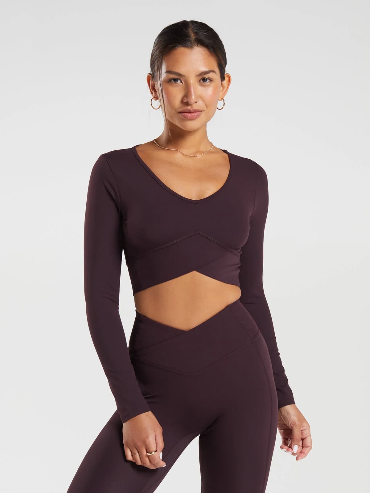 Crossover Long Sleeve Crop Top