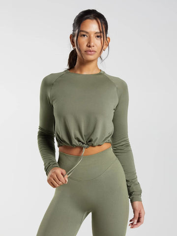Sweat Long Sleeve Crop Top